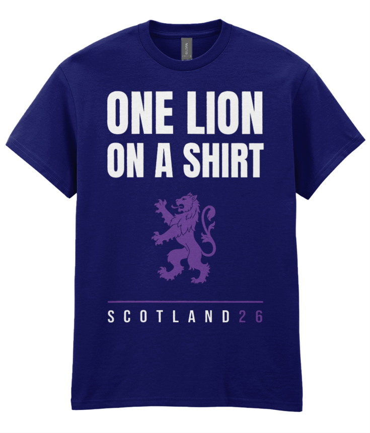 Scotland World Cup 2026 - One Rampant Lion T-Shirt - Navy Blue