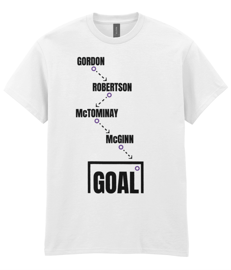Scotland World Cup 2026 - Gordon to McGinn Goal T-Shirt - White