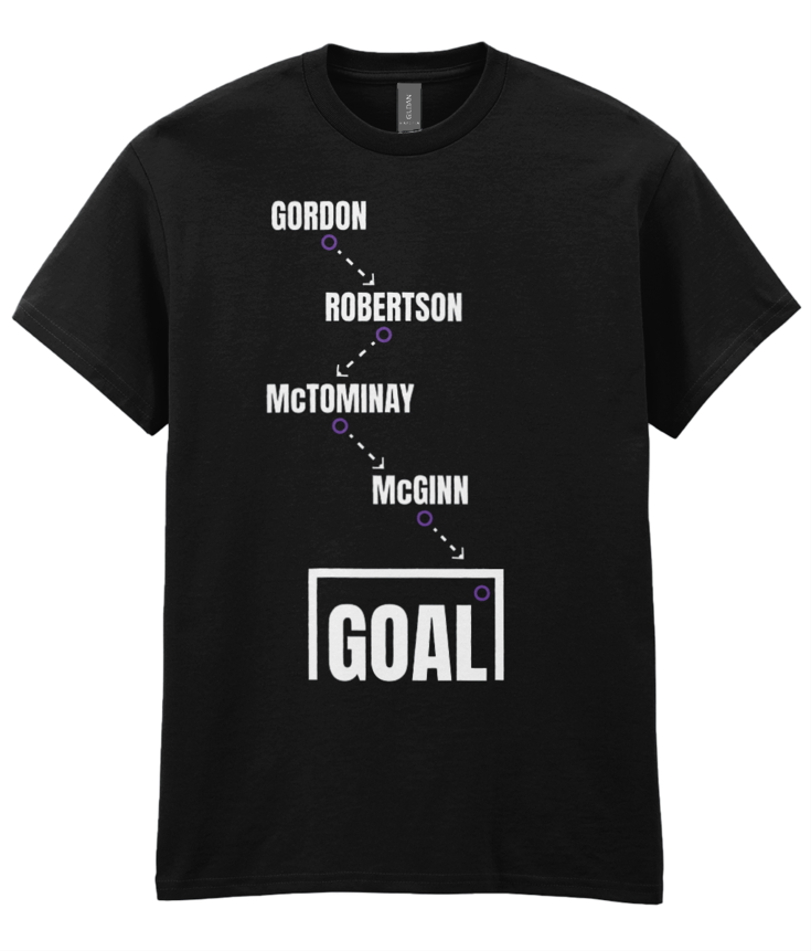 Scotland World Cup 2026 - Gordon to McGinn Goal T-Shirt - Black