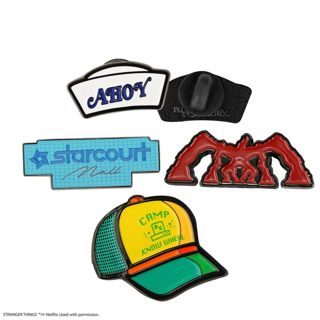 Stranger Things Pins Season 3 - Starcourt Mall, Dustin Hat, Scoops Ahoy Sailor Hat, Mind Flayer