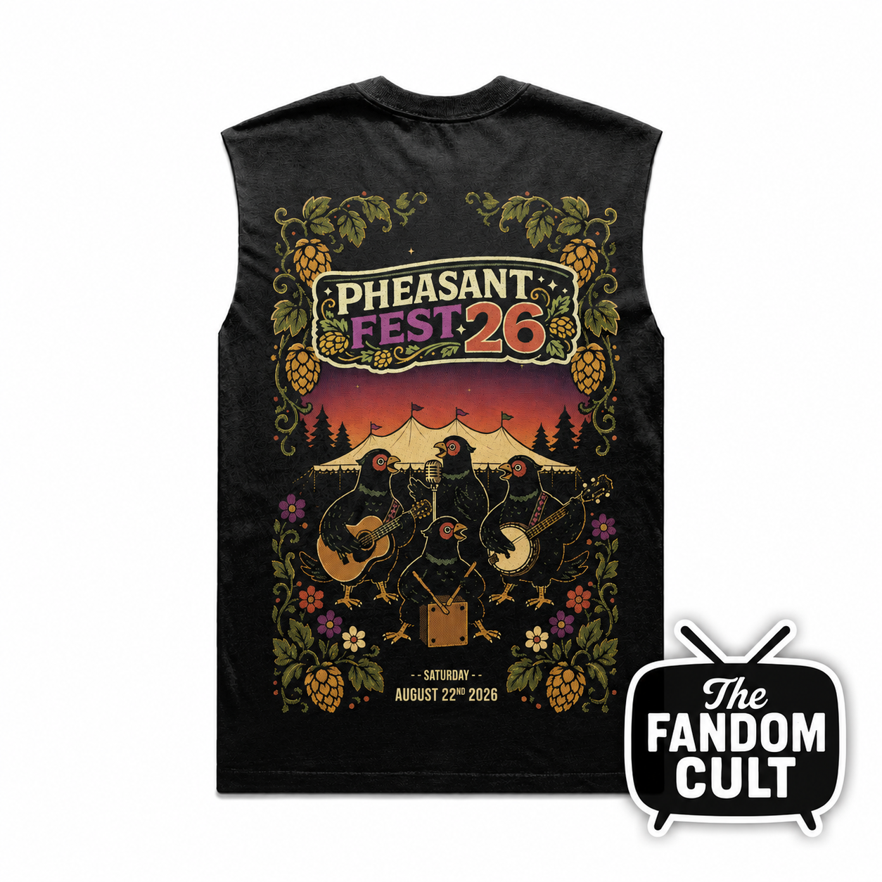 The Pheasant Band - Pheasant Fest 2026 - Men's Black Faded Tank