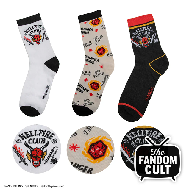 Hellfire Club Socks Set - 3 Designs - Stranger Things
