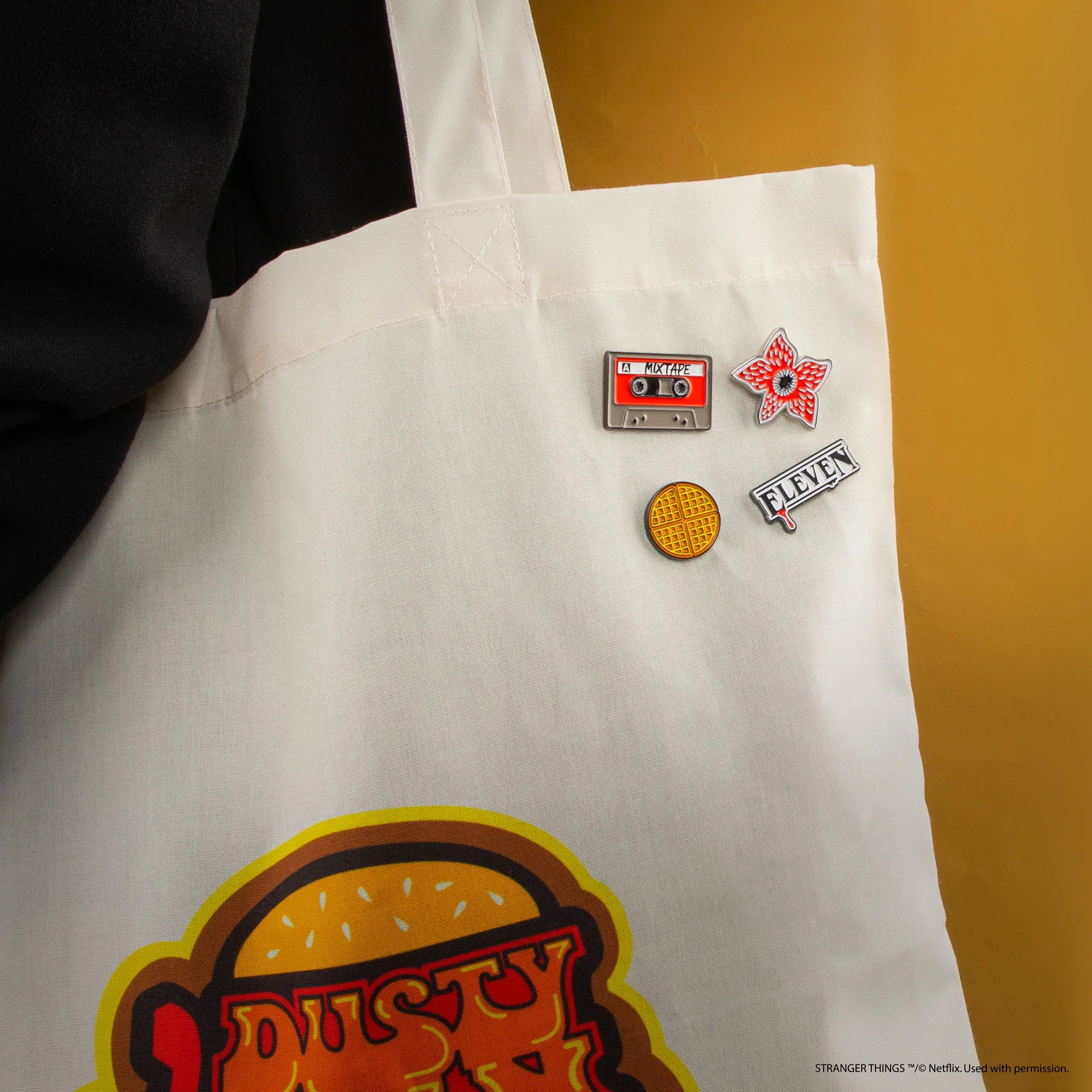 Stranger Things Pins Season 1 - Eggo Waffle, Eleven, Demogorgon, Mixtape