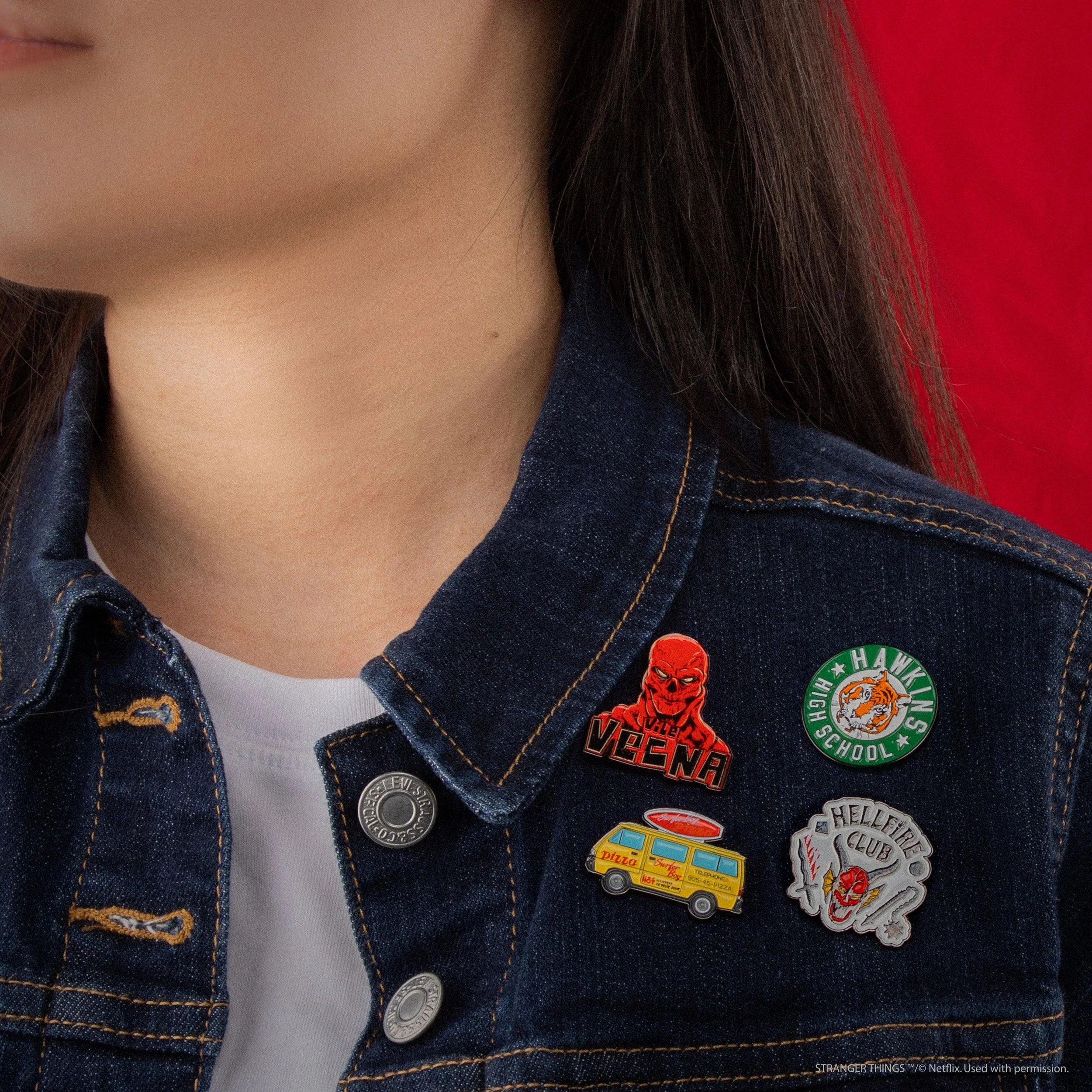 Stranger Things Pins Season 4 - Vecna, Surfer Boy Pizza, Hawkins High School, Hellfire Club