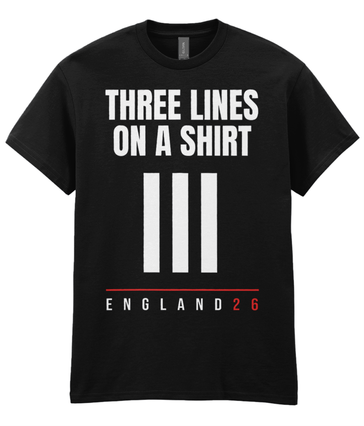 England World Cup 2026 - Three Lines T-Shirt - Black