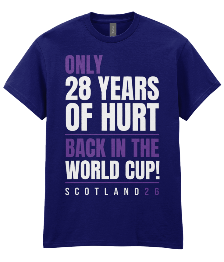 Scotland World Cup 2026 - (Only) 28 Years of Hurt T-Shirt - Navy Blue