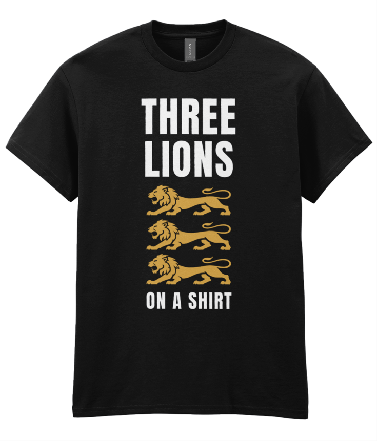 England World Cup 2026 - Three Lions On A T-Shirt - Black