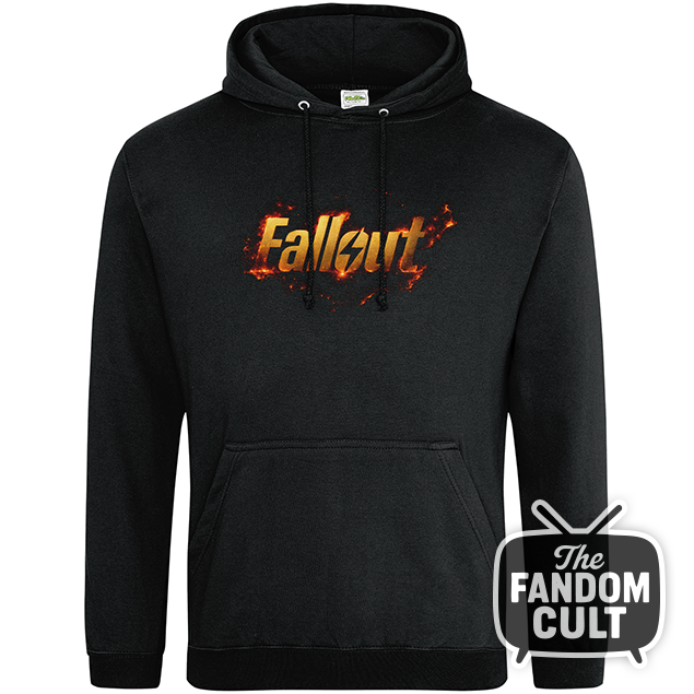 Burning Fallout Logo Flamed Hoodie - Inspired by Fallout