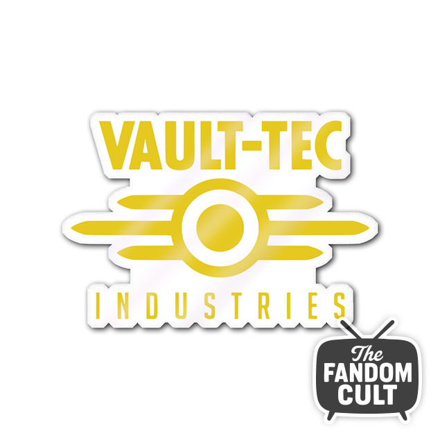 Vault-Tec Yellow Logo Die-cut Sticker White/Clear/Holographic - Inspired by Fallout