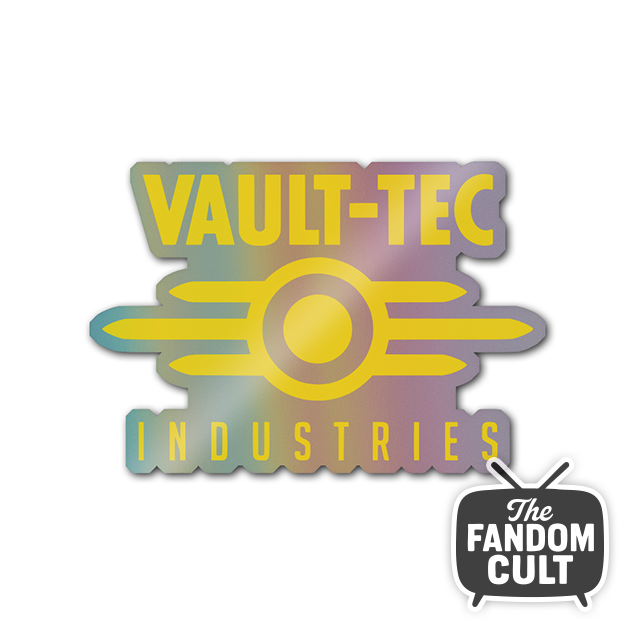 Vault-Tec Yellow Logo Die-cut Sticker White/Clear/Holographic - Inspired by Fallout