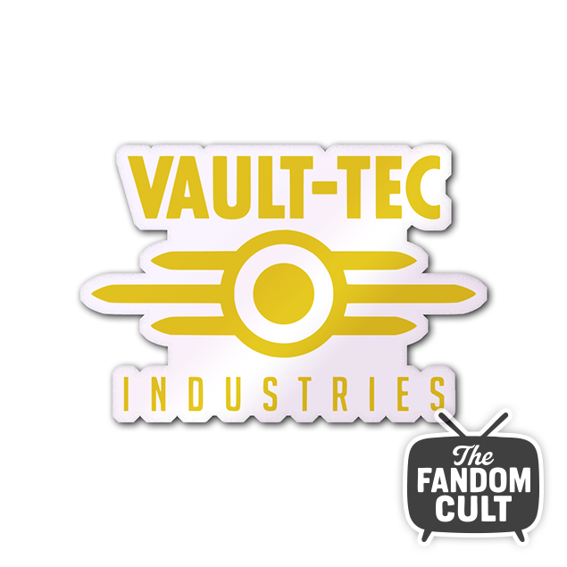 Vault-Tec Yellow Logo Die-cut Sticker White/Clear/Holographic - Inspired by Fallout