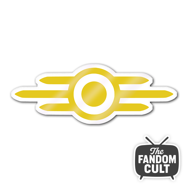 Vault-Tec Yellow Stripes Die-cut Sticker White/Clear/Holographic - Inspired by Fallout