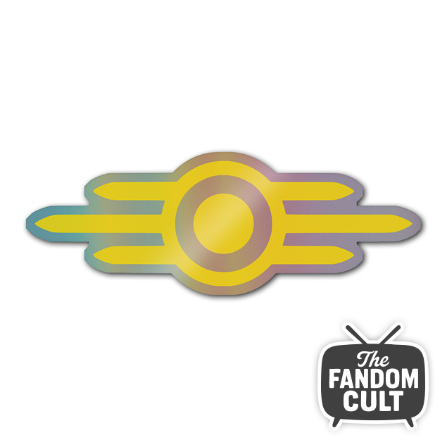 Vault-Tec Yellow Stripes Die-cut Sticker White/Clear/Holographic - Inspired by Fallout