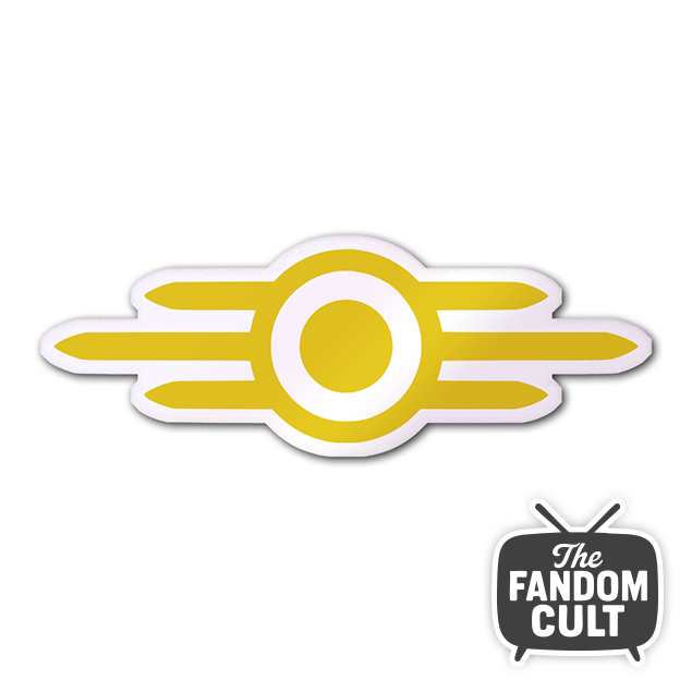 Vault-Tec Yellow Stripes Die-cut Sticker White/Clear/Holographic - Inspired by Fallout