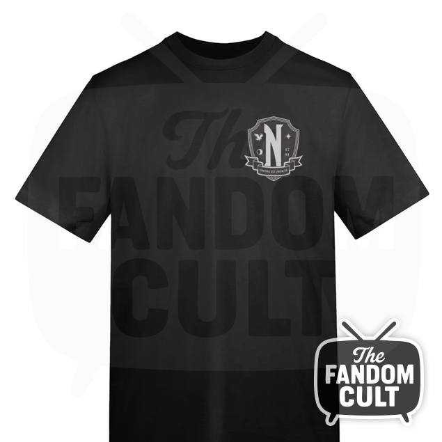 Nevermore Academy Crest T-Shirt in Black