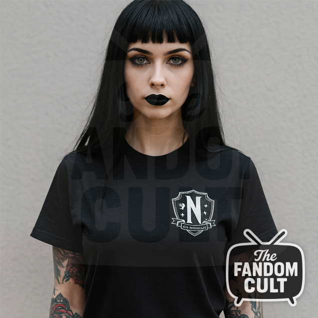 Nevermore Academy Crest T-Shirt in Black