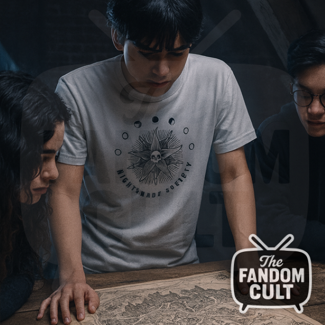 Nightshade Society T-Shirt in White/Grey