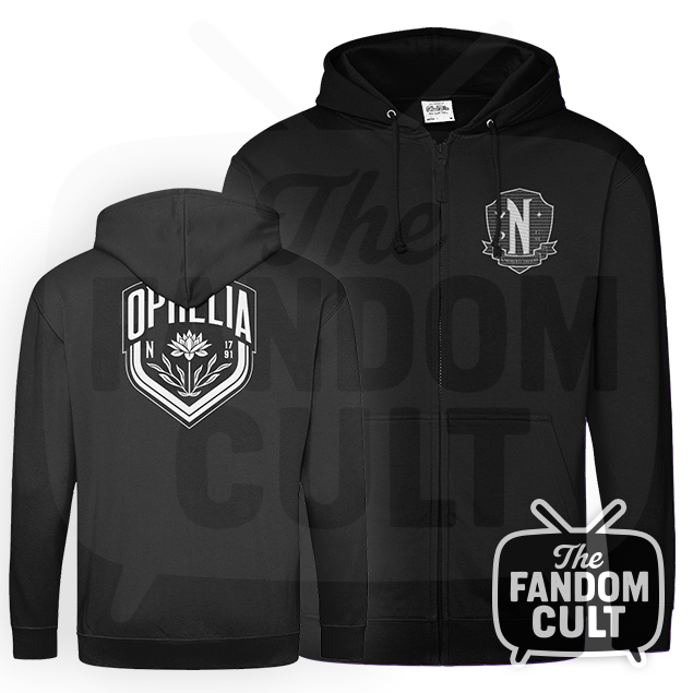 Nevermore Ophelia House Embroidered Hoodie Zoodie in Black