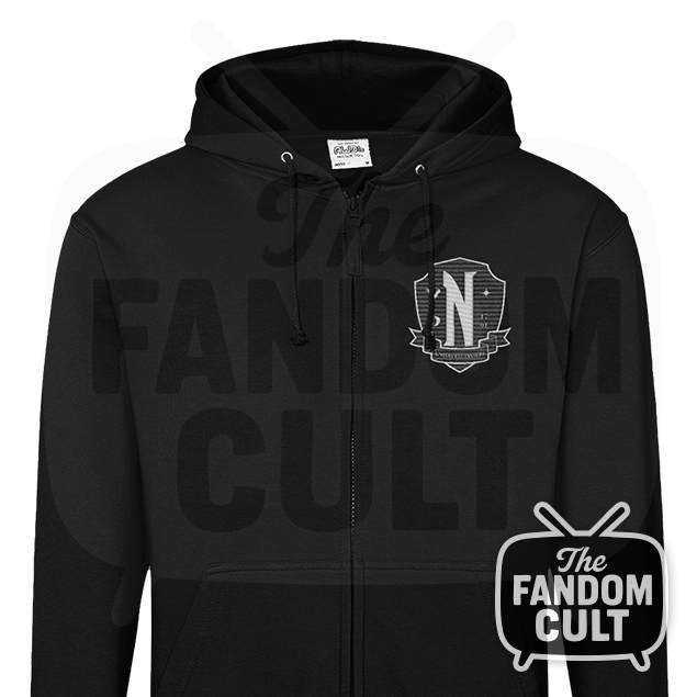 Nevermore Ophelia House Embroidered Hoodie Zoodie in Black