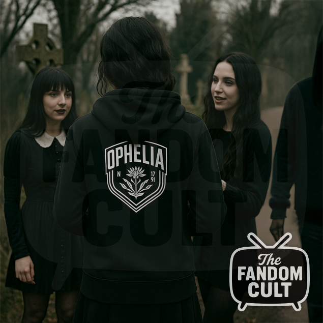 Nevermore Ophelia House Embroidered Hoodie Zoodie in Black