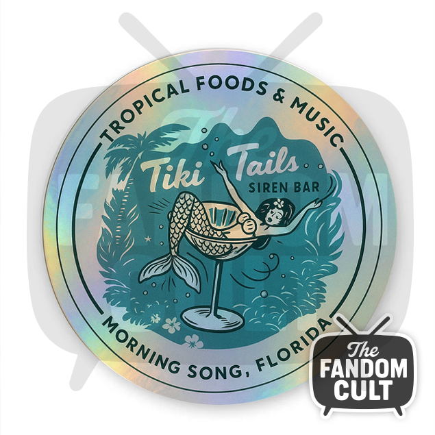 Tiki Tales Siren Bar Vinyl Sticker Holographic/Clear/White