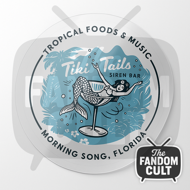 Tiki Tales Siren Bar Vinyl Sticker Holographic/Clear/White