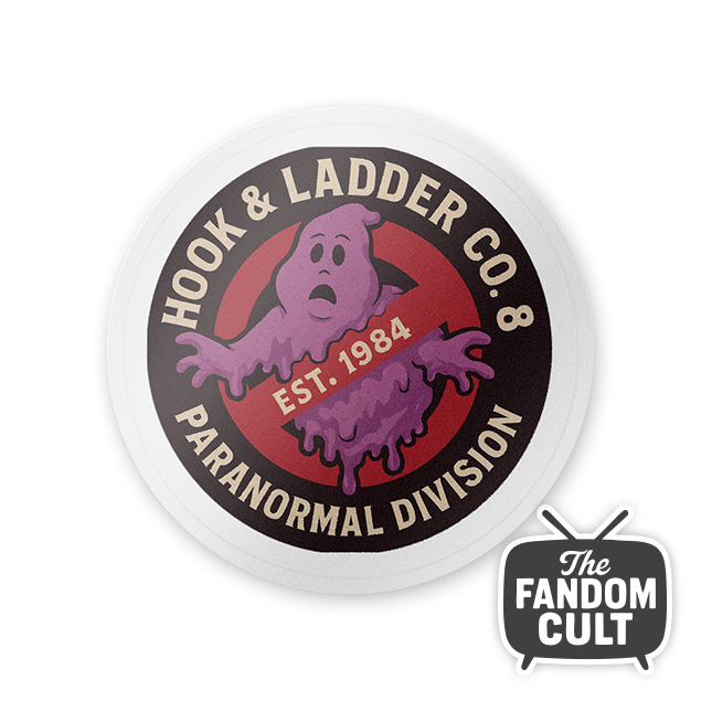 Hook & Ladder Co.8 Purple Slime Logo Sticker White/Clear/Holographic - Inspired by Ghostbusters