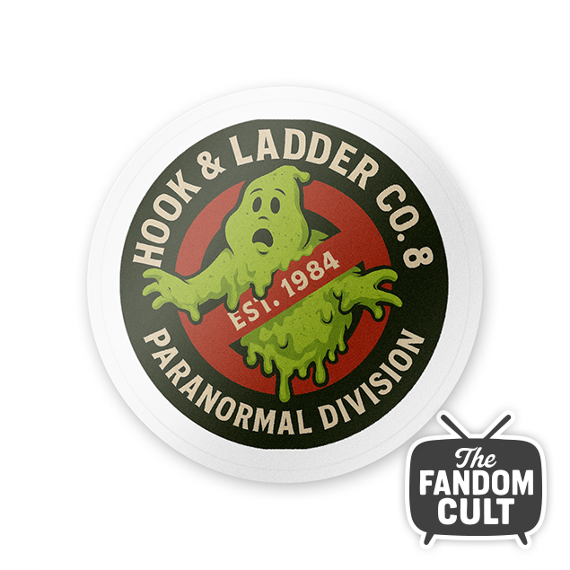Hook & Ladder Co.8 Green Slime Logo Sticker White/Clear/Holographic - Inspired by Ghostbusters