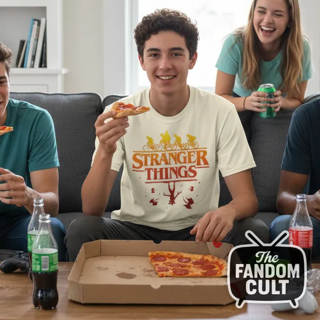 Bikes & Demogorgon Yellow Gradient T-Shirt - Inspired by Stranger Things