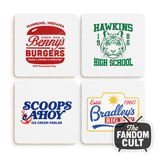Brands of Hawkins Group #1 Drinks Coasters - Set of 4