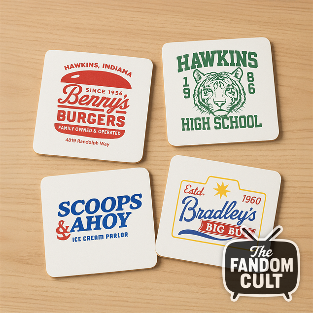 Brands of Hawkins Group #1 Drinks Coasters - Set of 4