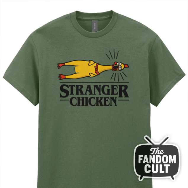 Stranger Chicken T-Shirt - Rubber Squawk!