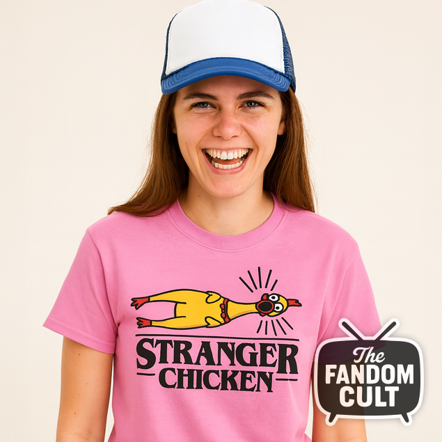 Stranger Chicken T-Shirt - Rubber Squawk!