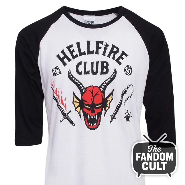 Hell Fire Club Raglan T-Shirt 3/4 Length Sleeve