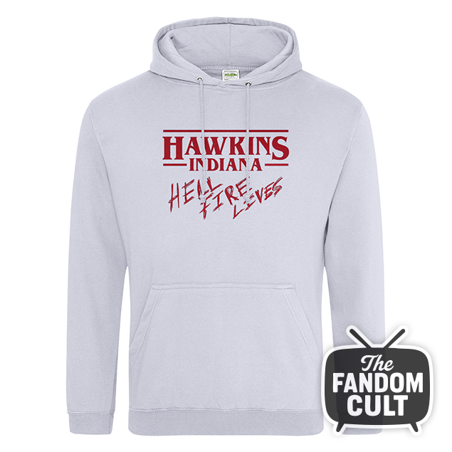 Hellfire Lives Hawkins Indiana College Hoodie - Inspired by Stranger Things