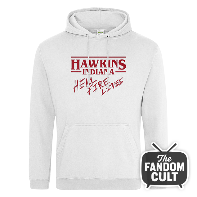Hellfire Lives Hawkins Indiana College Hoodie - Inspired by Stranger Things