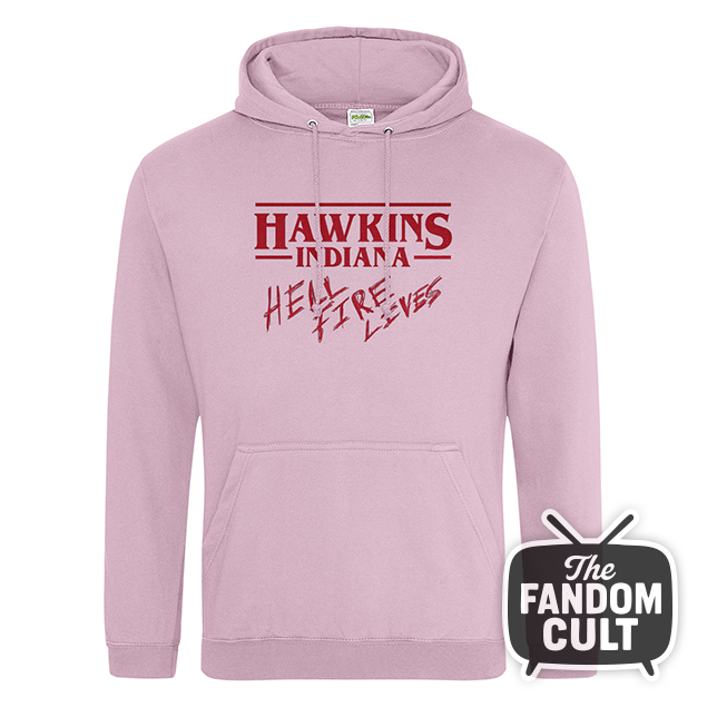 Hellfire Lives Hawkins Indiana College Hoodie - Inspired by Stranger Things