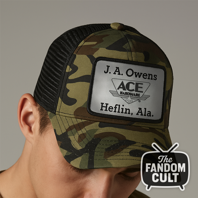 Retro Camo Mesh Cap with J. A. Owens ACE Hardware Patch - Jim Hopper