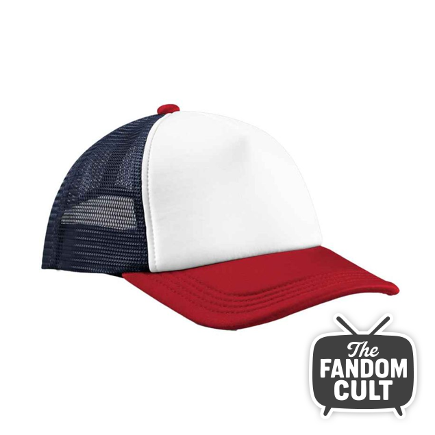 Three-tone Retro Red, White & Blue Foam Mesh Cap - Dustin Henderson