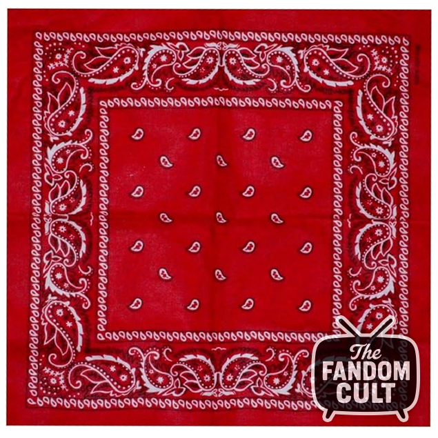 Red & Blue/Black Paisley Cotton Bandana - Stranger Things - Steve Harrington Cosplay