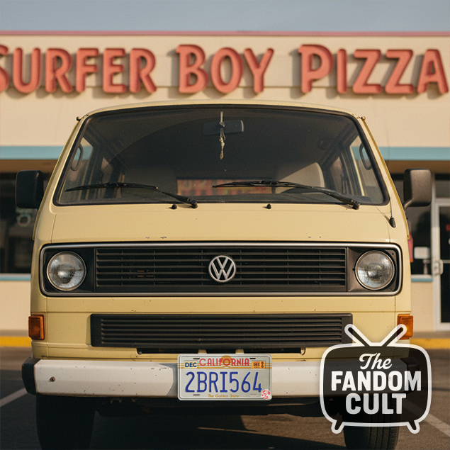 Surfer Boy Pizza Pizzamobile Van Replica License Plate - Inspired by Stranger Things