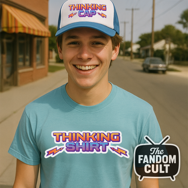 Thinking Shirt T-Shirt in Light Blue -  Stranger Things Parody