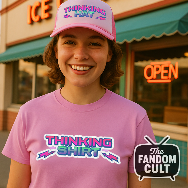 Thinking Shirt T-Shirt in Pink -  Stranger Things Parody