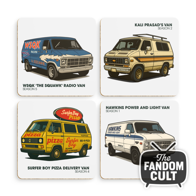 The Vans of Hawkins Retro Drinks Coasters - Set of 4