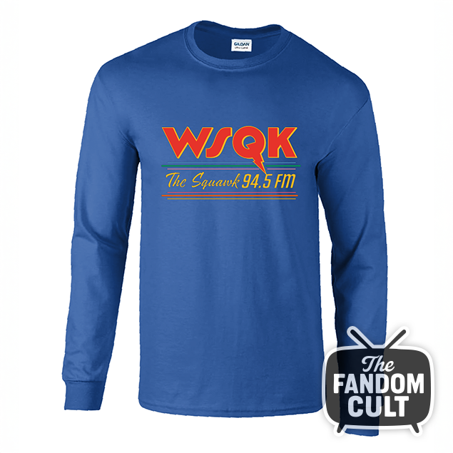WSQK Long Sleeve Logo Tee in Blue - Lucas Sinclair Cosplay