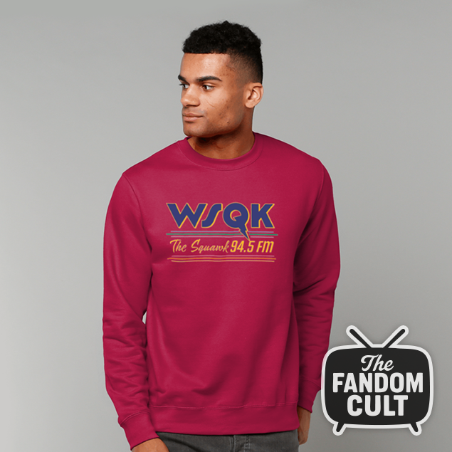 WSQK Long Sleeve Logo Sweatshirt in Red - Dustin Henderson Cosplay