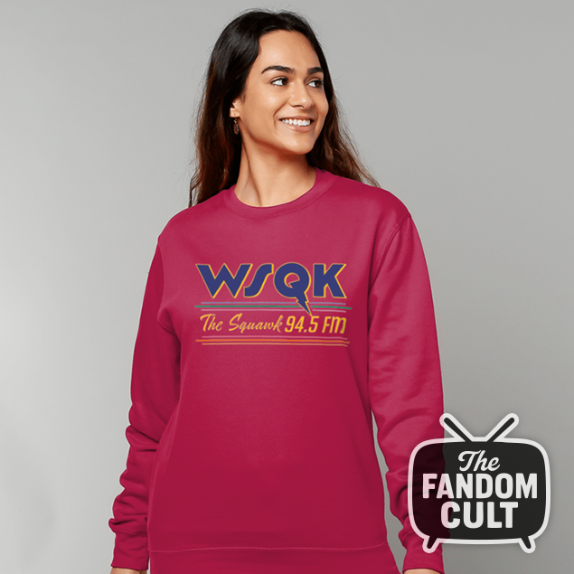 WSQK Long Sleeve Logo Sweatshirt in Red - Dustin Henderson Cosplay
