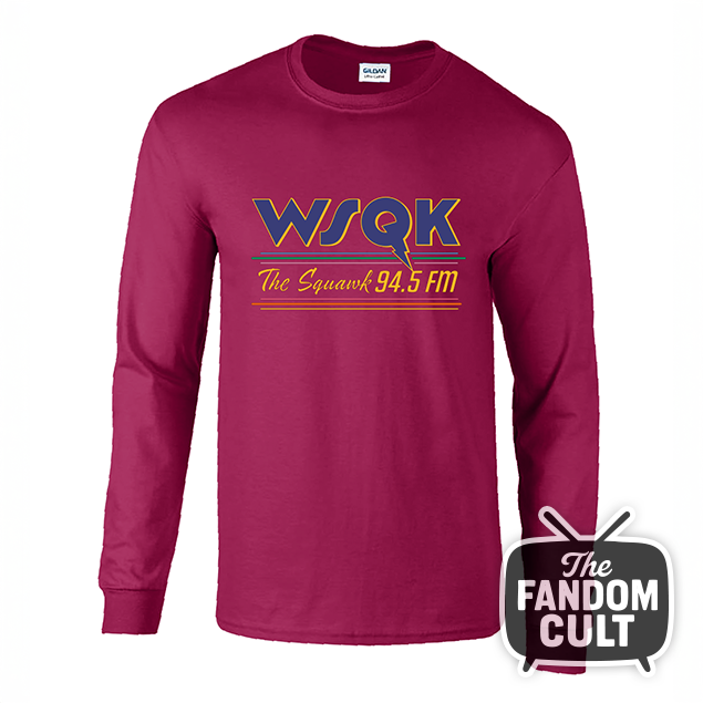 WSQK Long Sleeve Logo Tee in Red - Dustin Henderson Cosplay