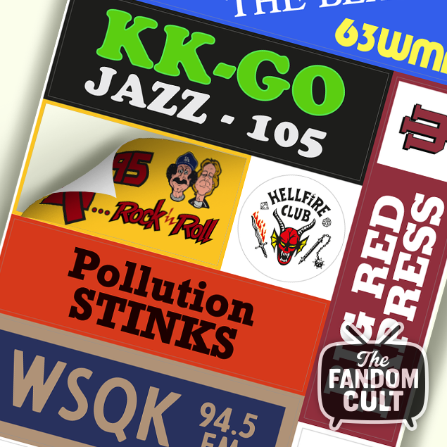 WSQK 1980s Vintage Radio Sticker Sheets - Stranger Things