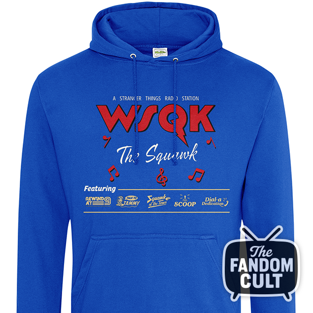 WSQK Logo & All Radio Shows Hoodie - Stranger Things